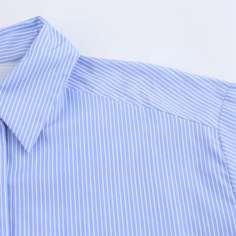 Kar&Otza 24 Jesen Novi proizvod Ženska ležerna majica s ovratnikom dugih rukava Opuštena prugasta košulja sa životinjskim uzorkom