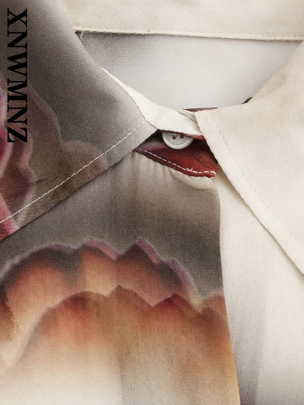 XNWMNZ 2024, sügisene naine, vabaaja üherealine volangidega särk, naiste vintage, pikkade varrukatega jakk.