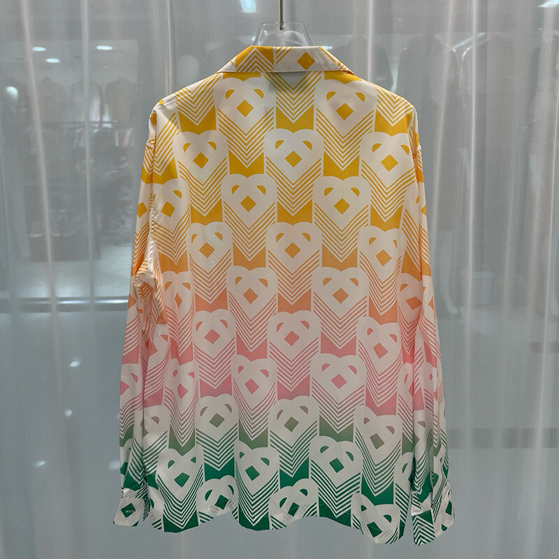 Jauns ar mīlestības apdruku apdrukāts Havaju retro krekls ar garām piedurknēm vīriešiem un sievietēm Audums ir ērts elpojošs, mīksts un nokarens