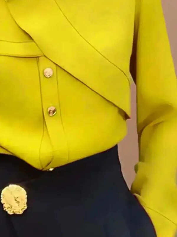 Onecozyday Urban naiste särk ühevärviline, pikkade varrukatega, nööpidega T-särk 2024, uued ametlikud topid kontorite naiste pendelsärkidele