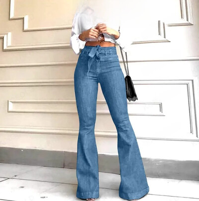 Džinsi ar augstu jostasvietu Sieviešu modes pavasara festivāla stils brīvdabas tirdzniecība Eiropas Amerikas tirgus karstā pārdošana