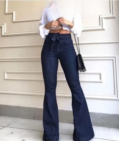 Džinsi ar augstu jostasvietu Sieviešu modes pavasara festivāla stils brīvdabas tirdzniecība Eiropas Amerikas tirgus karstā pārdošana