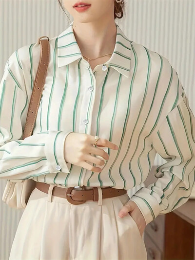 Modes Luksusa sieviešu krekli Franču tekstūras apdruka Sieviešu krekli Pavasara un rudens sieviešu biznesa biroja krekli ar garām piedurknēm