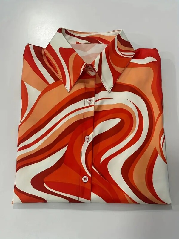 Modes Luksusa sieviešu krekli Franču tekstūras apdruka Sieviešu krekli Pavasara un rudens sieviešu biznesa biroja krekli ar garām piedurknēm