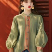 Patchwork Vintage ženske bluze Proljeće/ljeto Nova korejska rasprodaja odjeće Široke majice dugih rukava Jednobojne ležerne ženske košulje