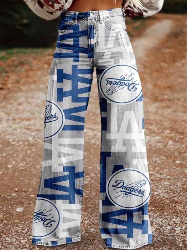 Pavasara, vasaras un rudens sieviešu garās bikses 3D digitālās drukas imitācijas džinsi plāna auduma krāsa, platas bikses