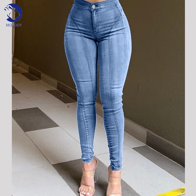 Blugi skinny creion de damă sexy Blugi skinny din denim Blugi elastici cu talie mijlocie Pantaloni elastici Streetwear Pantaloni strânși la modă