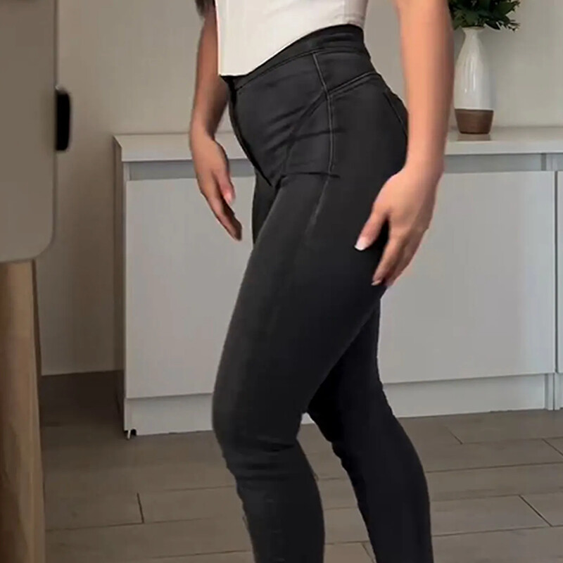 Seksīgas sieviešu šauri džinsi ar zīmuli šauri džinsi džinsi elastīgi vidus vidukļa džinsi elastīgi bikses Ielu apģērbi šauras modes bikses