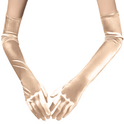 55 см дълъг участък от сатен с висока еластичност, плътна вечерна рокля за Хелоуин, секси Pole Dance, етикет, аксесоари, ръкавици за косплей