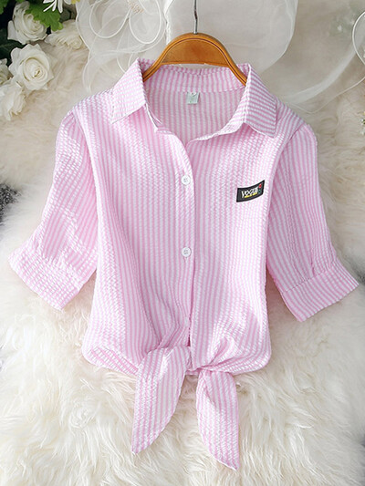 Jauni sieviešu topi Modes sieviešu vasaras šifona blūze ar īsām piedurknēm ikdienas krekls, balts Ropa Mujer Blusas Feminino