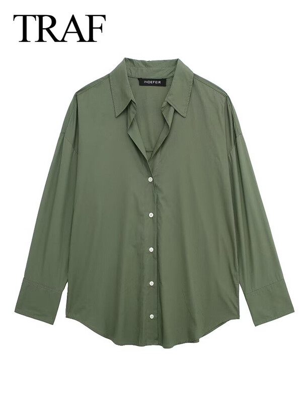 TRAF Sieviešu ikdienas svītraini krekli ar V kakla izgriezumu ar garām piedurknēm lielizmēra biroja sieviešu krekli 2024. gada pavasara vasaras blūzes Tops