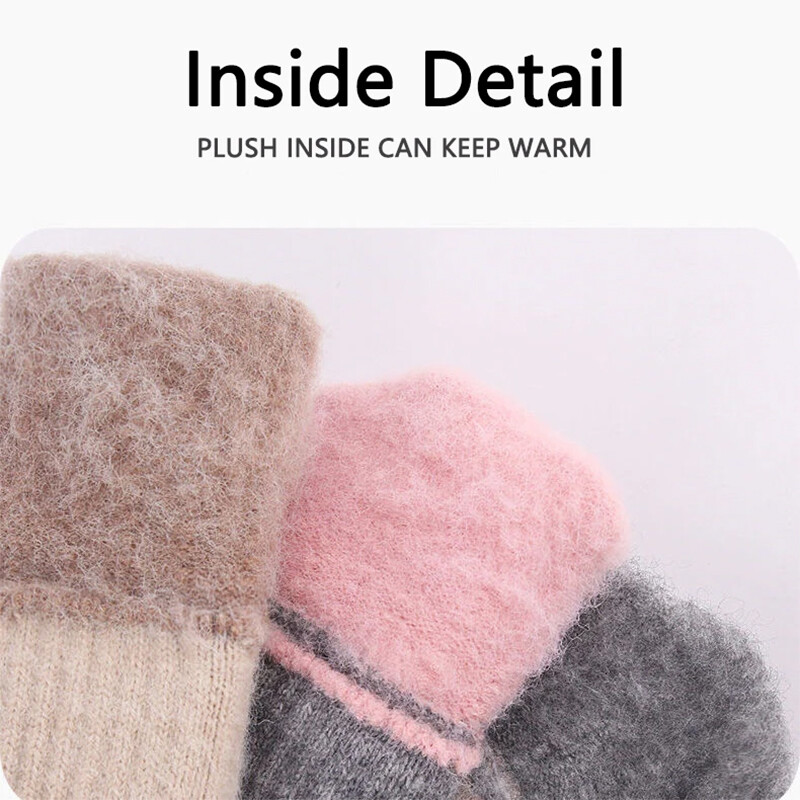 Žene Muškarci Tople ekranske rukavice Rastezljive pletene rukavice Vunene pune prste Guantes Ženska heklana rukavica