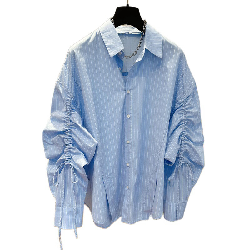 Ženske modne slatke bluze dugih rukava s otvorenim ovratnikom 2024. Novi dizajn Sense Niche košulje s uzicom