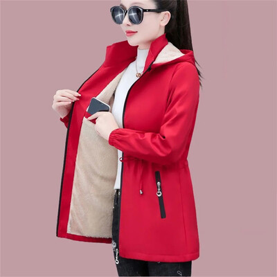 Naiste jakid Uued kvaliteetsed sügistalvised Korea avara kapuutsiga Korea vaba kapuutsiga naiste tuulejoped 5XL