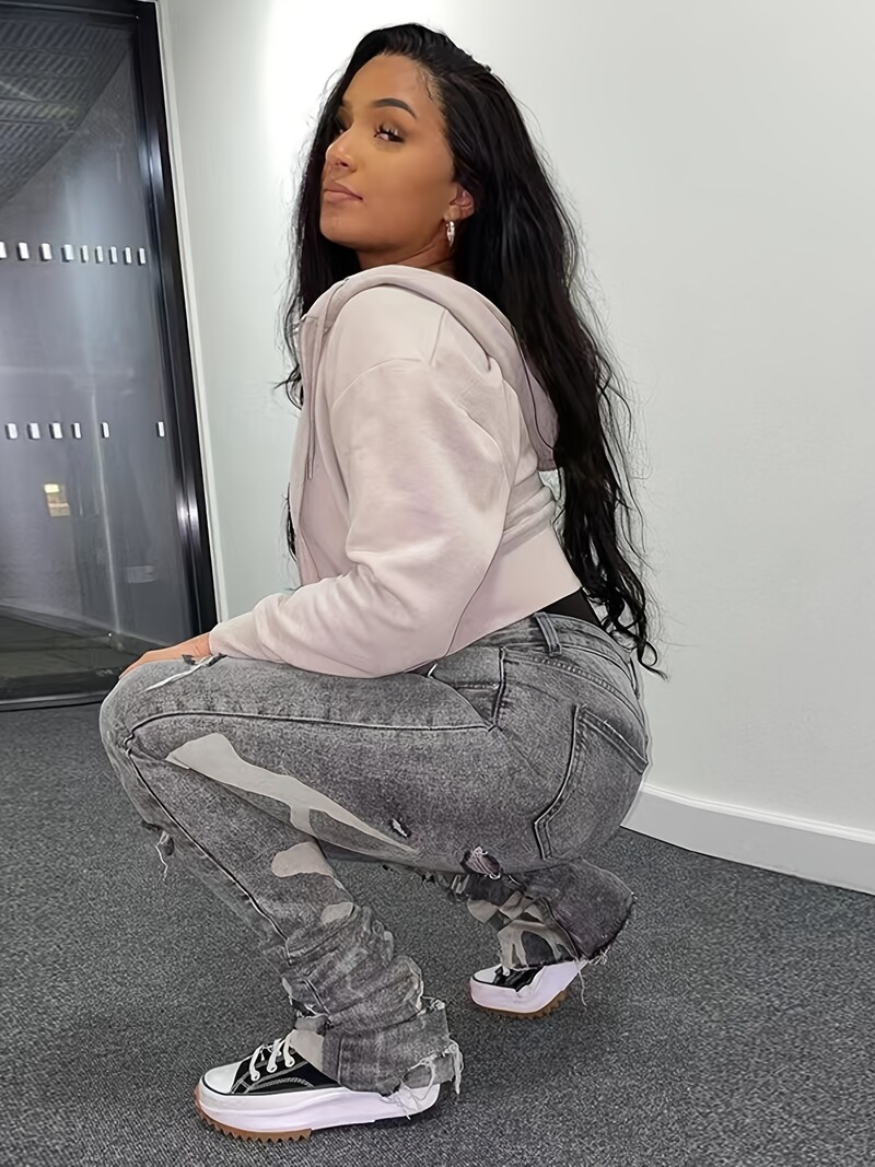 2024. aasta populaarsed naiste vürtsikas tüdruku stiilis sirge säärega teksapüksid