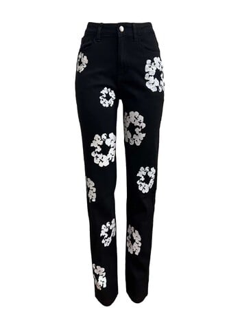 Floral print Τζιν Stretch Pencil Παντελόνι Σέξι Γυναικείο Κομψό Streetwear τζιν casual παντελόνι