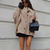 Modes mētelis sievietēm rudens un ziemas mētelis ar garām piedurknēm ar vienrindu kabatas jaka Sieviešu High Street Chic Trench mētelis