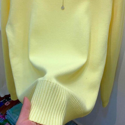 Jednobojni pulover s dolčevitom Ženska moda Nove rastezljive majice Pleteni puloveri s dugim rukavima Pletena jednostavna šik odjeća