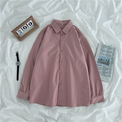 Pamata krekli Sieviešu Vienkāršs Jauns Dizains Korejiešu Mode Solid College All-mat Casual Camisas De Mujer Spring Cozy Ins Hot Sale Bf