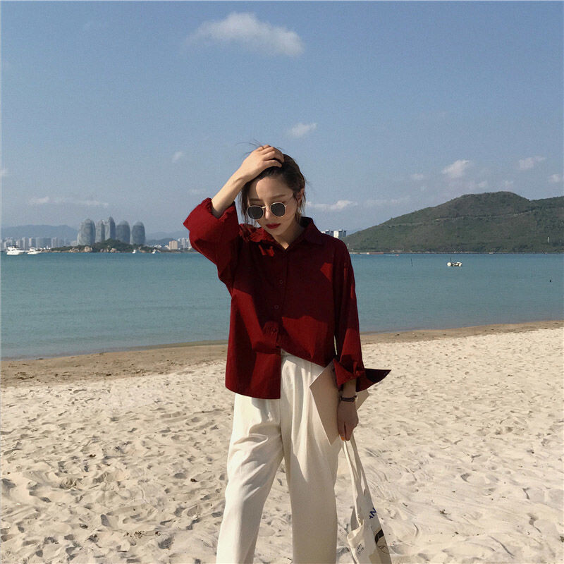 Pamata krekli Sieviešu Vienkāršs Jauns Dizains Korejiešu Mode Solid College All-mat Casual Camisas De Mujer Spring Cozy Ins Hot Sale Bf