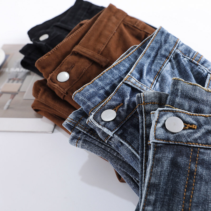 Naiste Mood Flare Teksad Talvised tänavariided Y2K sirged püksid pahkluu pikkusega Denim teksad Tüdrukute pidu vabaaja retrosinised püksid