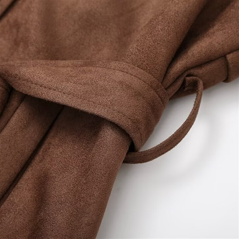 TRAF rudens jauns, moderns sieviešu ikdienas atloks retro dubultā atloks ar garām piedurknēm trenčjaka