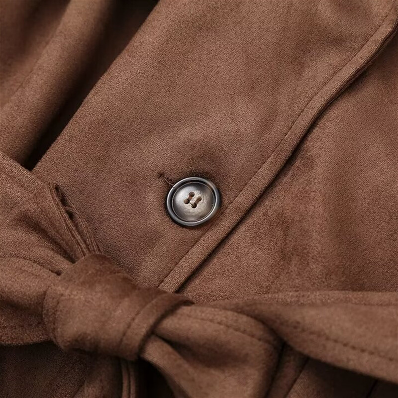 TRAF rudens jauns, moderns sieviešu ikdienas atloks retro dubultā atloks ar garām piedurknēm trenčjaka