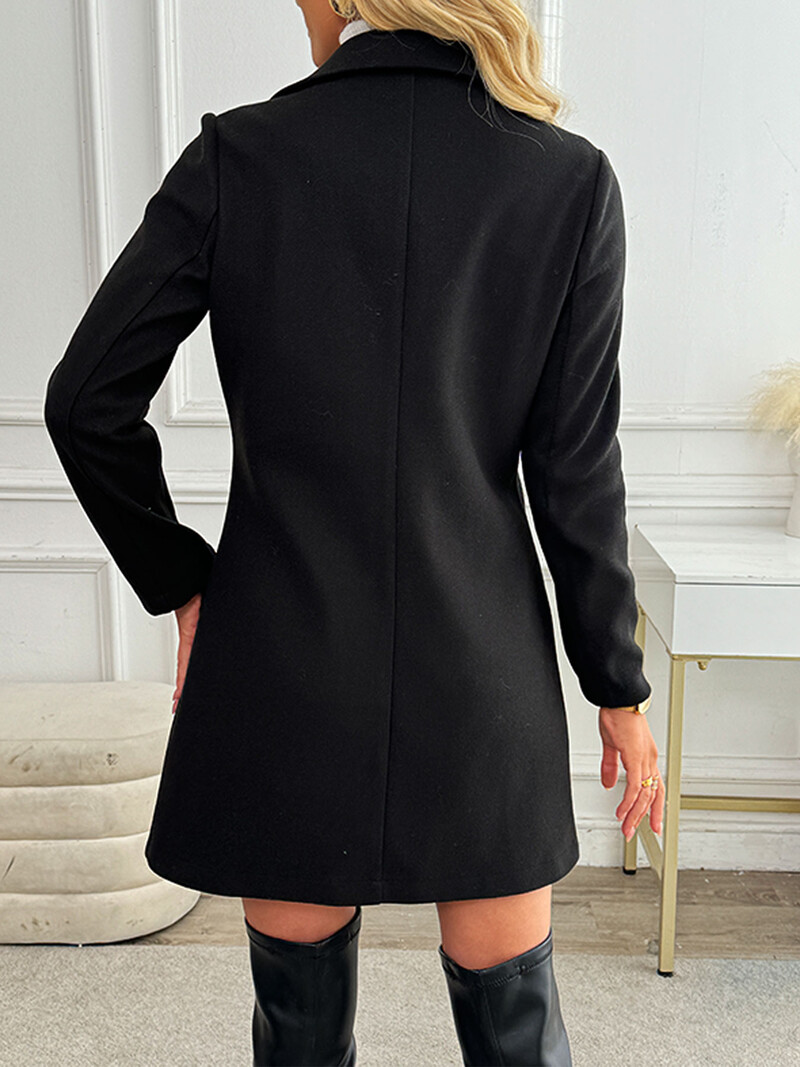 Uusim naiste jope, talvine tänavarõivas, moodne kaherealine pikkade varrukatega õhuke mantel Naiste elegantsed mitmekülgsed rõivad