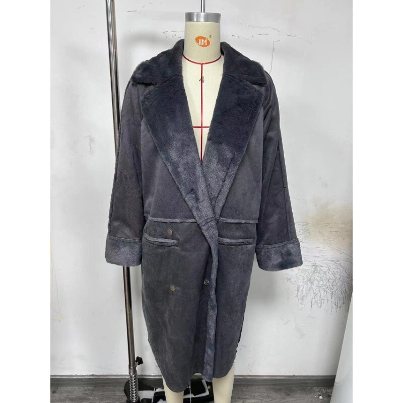 Uus naiste lahtine kardigan suur mantel Sügistalvine Palus soe tuulepluus Naiste pikkade varrukatega lahtikäiva kraega Trench-mantel