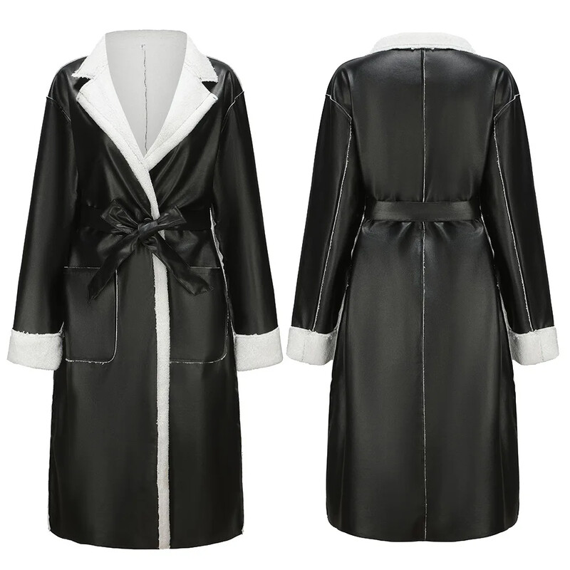 Pavasara rudens garš, daudzpusīgs Eiropas stila sieviešu trenčs, biezināts brīvs piegriezums, moderns jaka ar atloku