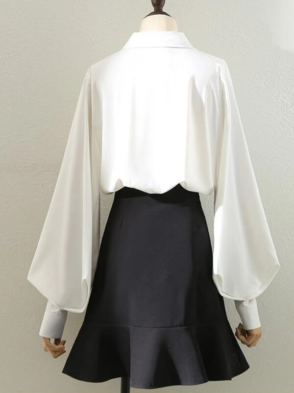 Košulje Žene Jednobojne Jednostavne Uredske dame Sveobuhvatne Dnevni temperament OL Kreativnost Posebne majice Korejski stil Moderne ležerne klasike