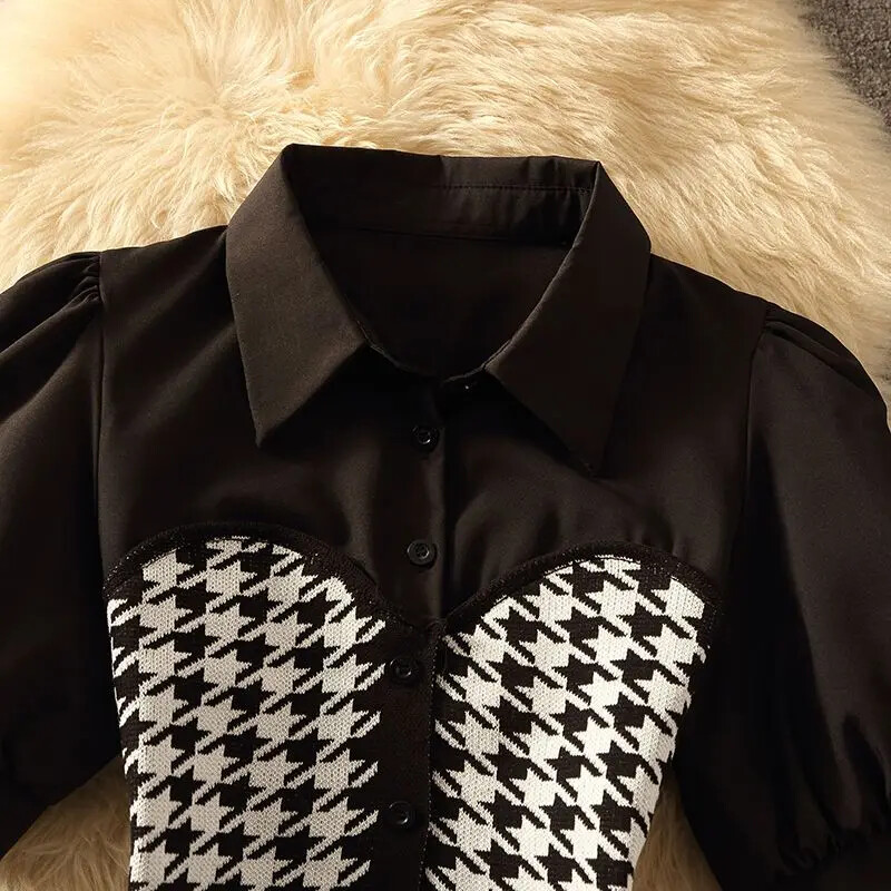 Дамска риза с летен дизайн Sense Niche Pure Desire Sweet Hot Girl Short Puff Sleeve Shirt