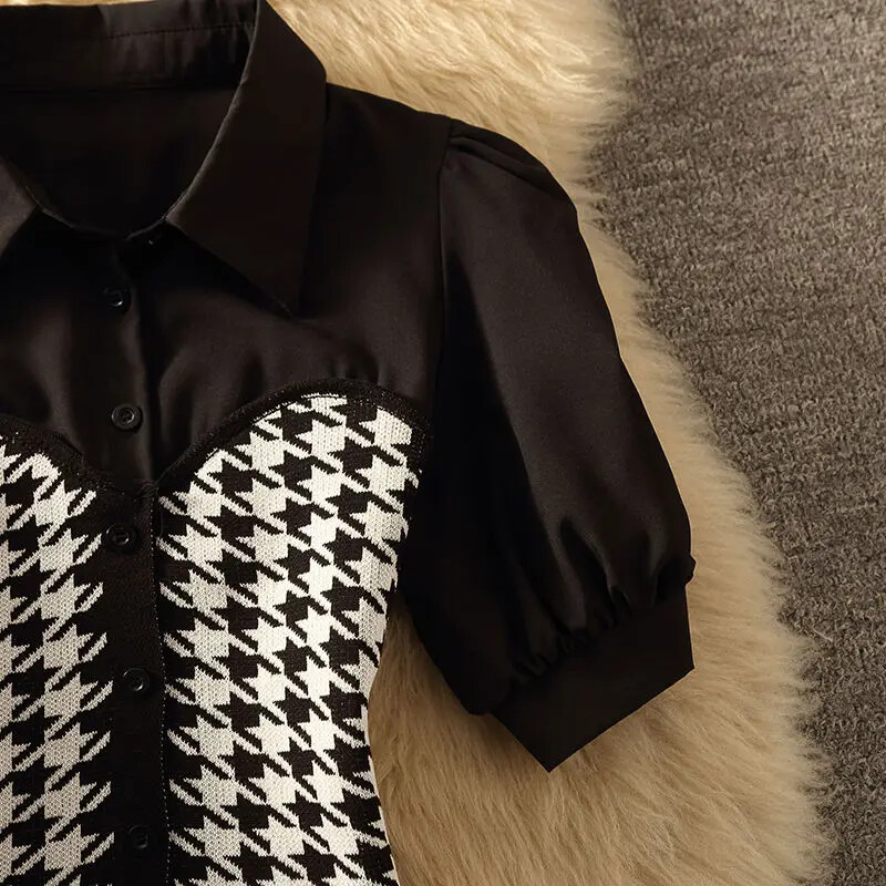 Дамска риза с летен дизайн Sense Niche Pure Desire Sweet Hot Girl Short Puff Sleeve Shirt