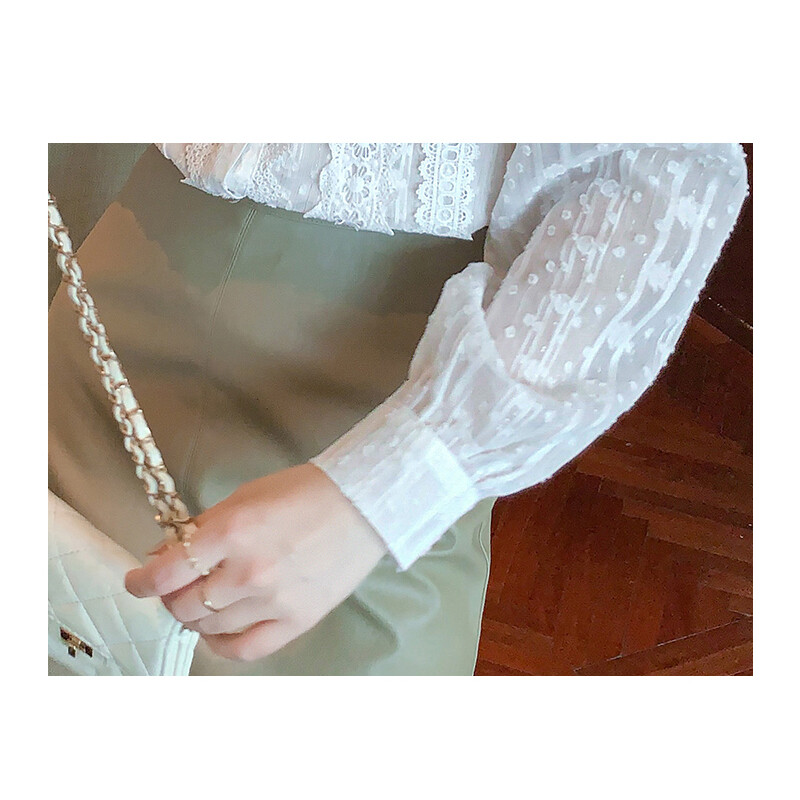 Rudens sieviešu balts mežģīņu blūzes krekls sieviešu topi ar garām piedurknēm blūze sievietēm Blusas Mujer De Moda 2024 Blūzes Sieviešu krekli E382