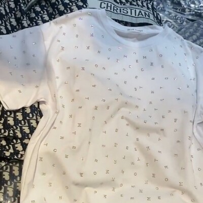 Neploe Simple Heavy Diamond lühikeste varrukatega T-särgid Y2k Moodne O-kaelusega lahtine T-särk 2024 Suvine uus roosa puuvillane tops naistele