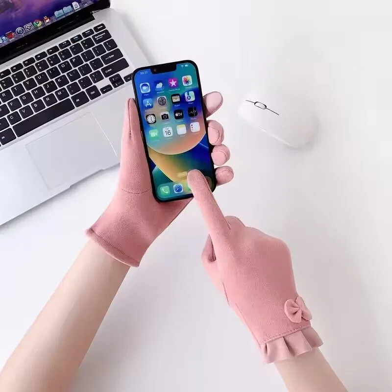 Naiste talvesoojad kindad välistingimustes, paksendatud tuule- ja külmakindlad puuteekraaniga kindad, spordikindad, jalgrattasõidukindad