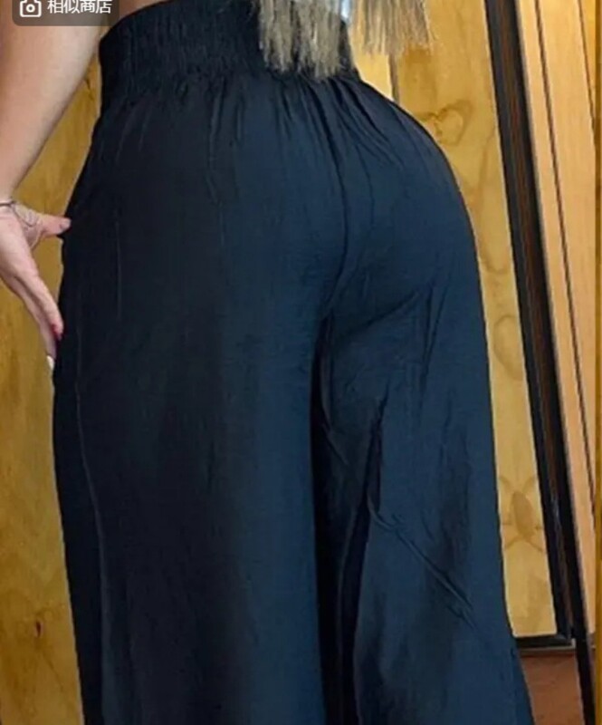 Ikdienas sieviešu bikses ar augstu vidukli Vasaras modes communte Brīvdienu vienkrāsainas bikses ar platām kājām Elegantas sieviešu biroja bikses