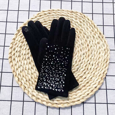 Mood Teemandid Kindad Naiste Vintage Talvine Puuteekraan Täis sõrmedega soe Tuulekindel Jalgrattasõit Autosõit Naiste Kindad Labakindad T41