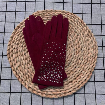 Mood Teemandid Kindad Naiste Vintage Talvine Puuteekraan Täis sõrmedega soe Tuulekindel Jalgrattasõit Autosõit Naiste Kindad Labakindad T41