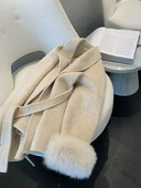 Korejiešu modes sievietēm jauns rudens ziemas daudzpusīgs Tvīda apmetnis brīvs mēteļa josta Augsta līmeņa aproču sajūta Apģērbs Ikdienas ielas apģērbs