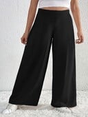 Дамски ежедневни панталони с широки крачоли лято 2024 г., нови големи размери, елегантен темперамент