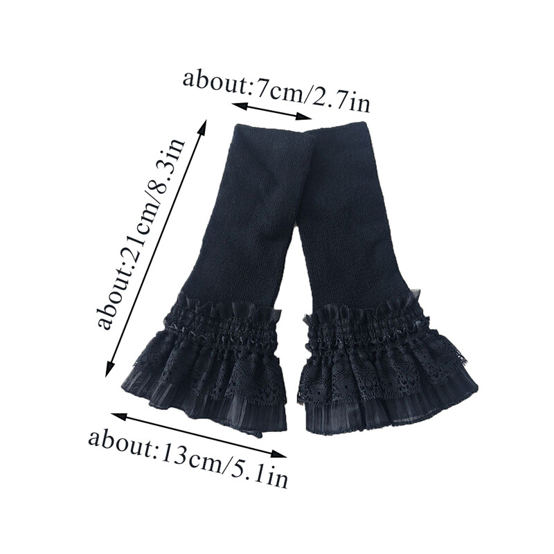 Sieviešu mežģīnes volāni aproce elkonis piedurknes pavasaris rudens noņemams viltus piedurkņu roku pārsegi vienkrāsains roku pārsegs džemperis Dekoratīvs