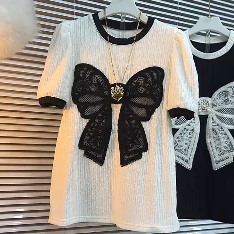 Ženska majica ekstra velike veličine, ležerna, svestrana, široka majica s polurukavima, za bucmaste djevojke. Prevelika majica kratkih rukava, slatke majice