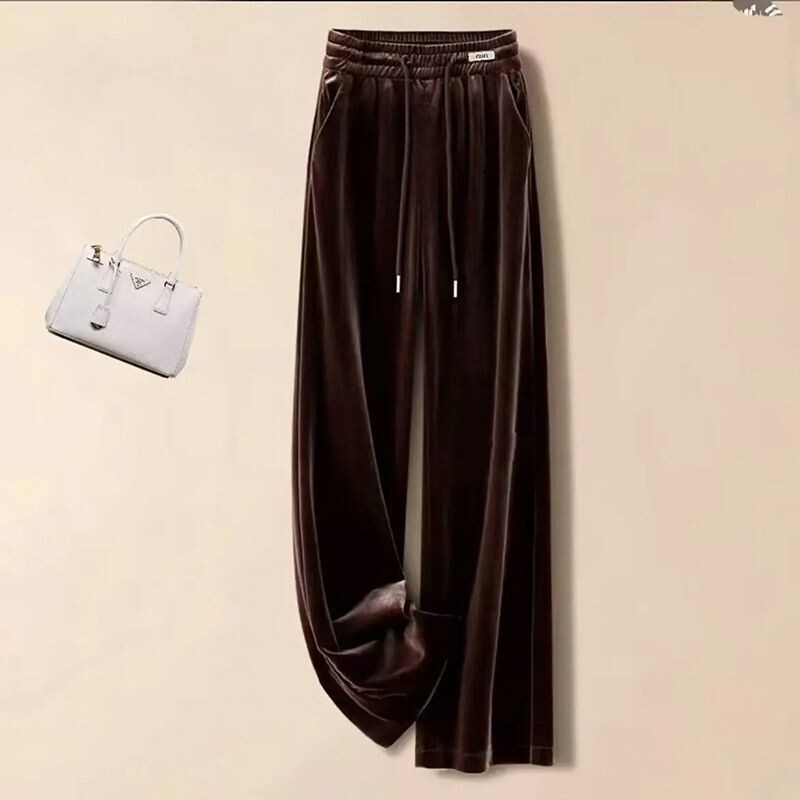 Augsts viduklis, brīvas ielas ikdienišķas taisnas bikses rudens ziemas stingras, universālas vintage platas bikses Modes birojs sieviešu apģērbi