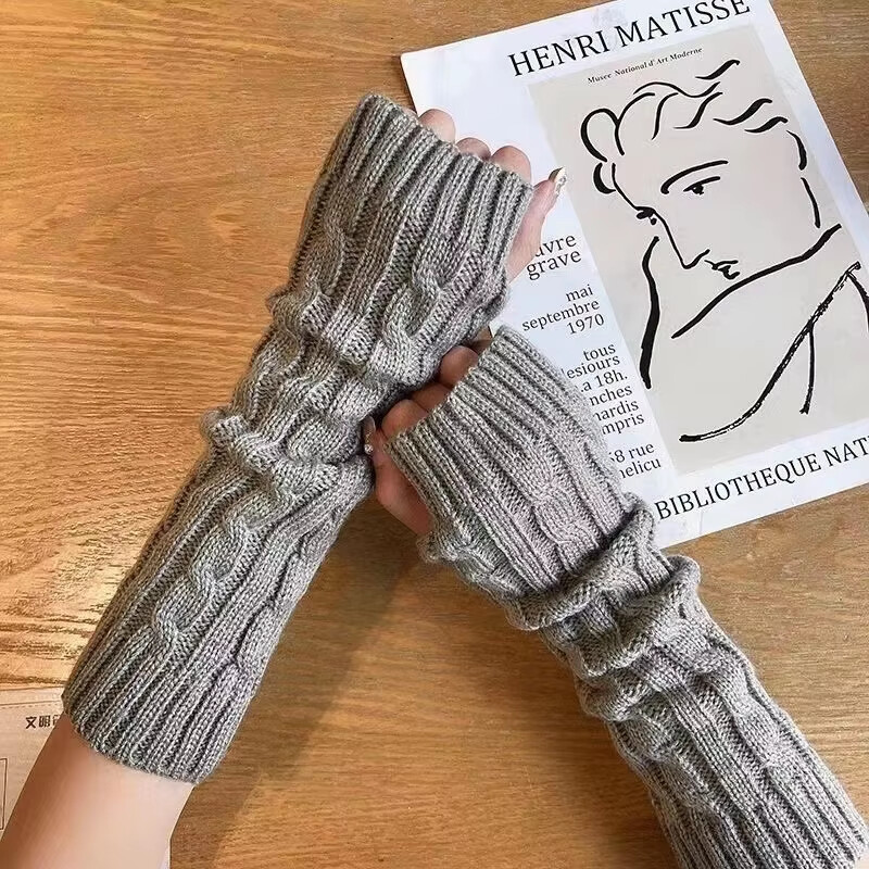 Poolsõrmega kindad naistele Talvised pehmed soojad villased kudumisvarrekindad pehmed soojad poolsõrmega käekindad unisex kindad Guantes