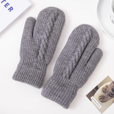 Ziemas sieviešu adītie dūraiņi Mīksti termiski roku sildītāji Mājīgi ar flīsu oderēti silti cimdi Aukstā laika adīti cimdi āra valkāšanai