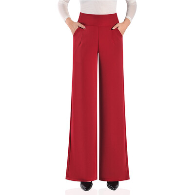 Uued naiste suvine õhuke stiil salendavad kõrge vöökohaga lahtised tantsupüksid Mom vabad keskealised vabaaja laia säärega püksid