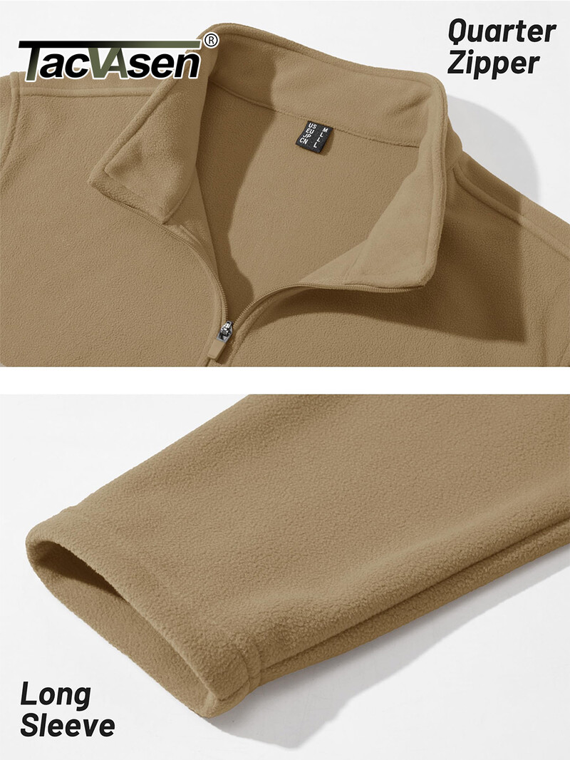 TACVASEN Pulover cu fermoar sfert Topuri pentru bărbați cu gât țesut din fleece Pulover ocazional calduros Atletism Alergare Sport Hanorac Cămăși