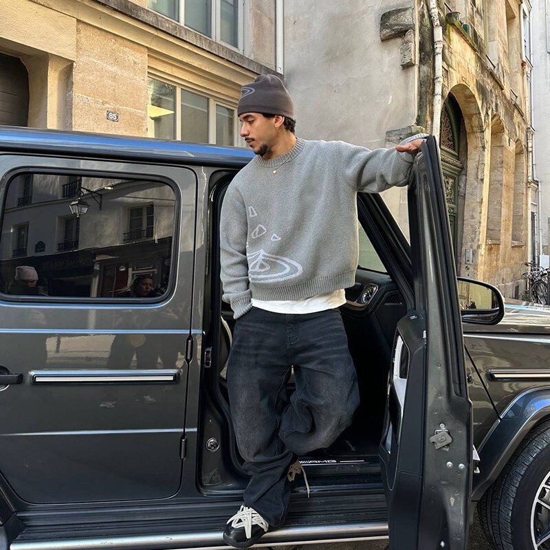 2024. gada džemperis planēta kosmiskā zvaigzne trikotāžas džemperis tīņu y2k apģērbs traf dāmu tops melns termo tops vīriešu brīvs ērts apģērbs