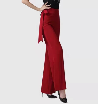 Панталони за латино танци Дамски латиноамерикански нов национален стандарт Прави крачоли с висока талия Професионални тренировъчни панталони за модерни танци